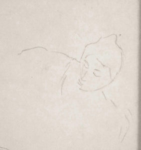 Mary Cassatt Drawing Woman Leaning Looking Down