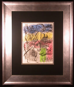 Homage 1970 Original Color Lithograph by Marc Chagall Framed