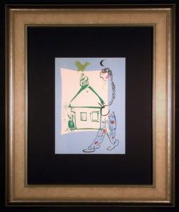House in My Village Original Marc Chagall Lithograph Framed