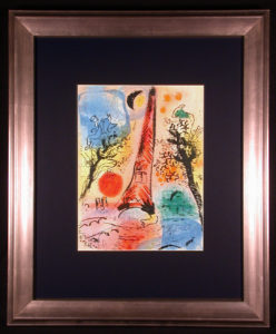 Vision of Paris Original Marc Chagall Lithograph Framed