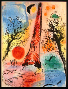 Vision of Paris Original Marc Chagall Lithograph