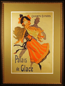 Palais de Glace Original Lithograph by Jules Cheret Framed