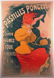 Original 1896 Lithograph Poster Pastilles Poncelet by Jules Cheret