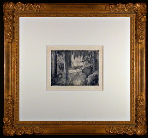 The Laundresses Original Etching by Edgar Degas Framed and Matted
