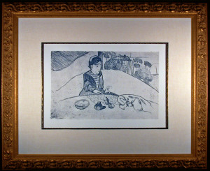 Woman with Figs Original Etching by Paul Gauguin Framed and Matted