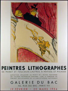 Toulouse-Lautrec Exhibit Poster from 1954 Le Missionnaire