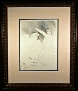 Aux Varietes Lithograph by Toulouse-Lautrec Framed and Matted