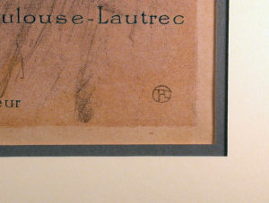Signed in the Plate Using Toulouse-Lautrec's Monogram