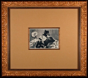 La Parisienne Wood Engraving by Eduoard Manet Framed and Matted