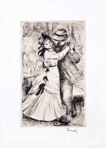 La danse à la compagne Original Etching by Pierre-Auguste Renoir