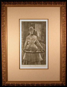 Le Matin Original Mezzotint Etching by James Tissot Framed and Matted