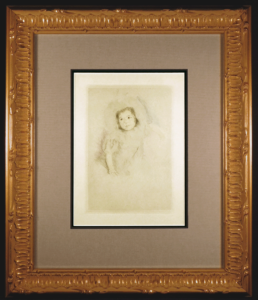 Margot Wearing Bonnet 1 Original Etching by Mary Cassatt Framed