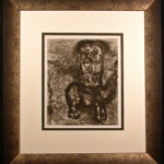 The Rat and the Elephant Original Etching by Marc Chagall Framed