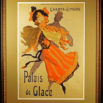 Palais de Glace Original Lithograph by Jules Cheret Framed