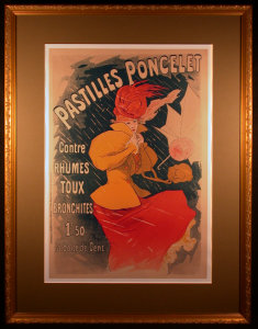 Pastilles Poncelet by Jules Cheret Framed and Matted