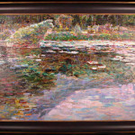 Lily Pond Oil Painting by Lau Chun Framed