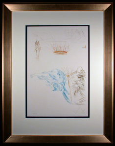 Framed and Matted Tristam's Testament Etching by Salvador Dali