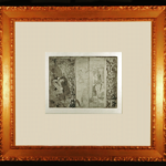 Actresses in Their Dressing Rooms Original Etching by Edgar Degas Framed