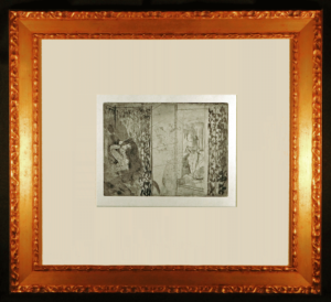 Actresses in Their Dressing Rooms Original Etching by Edgar Degas Framed