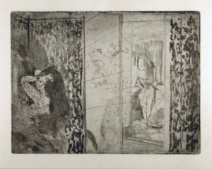 Actresses in Their Dressing Rooms Original Etching by Edgar Degas