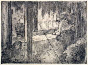 The Laundresses Original Etching by Edgar Degas
