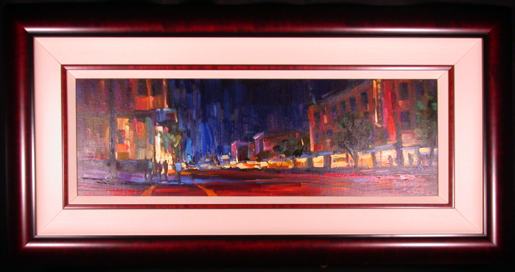 San Francisco Nights by Michael Flohr with Elegant Frame and Liner