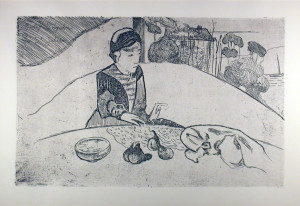 Woman with Figs Original Etching by Paul Gauguin
