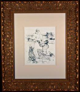 The Declaration Lithograph by Toulouse-Lautrec Framed and Matted