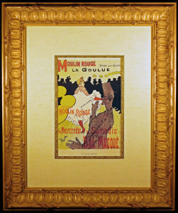 Framed and Matted Moulin Rouge Color Lithograph after Toulouse-Lautrec