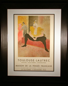 Toulouse-Lautrec Exhibit Poster from 1955 Chuacao Framed and Matted