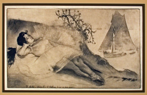 Something Or Other Original Etching by Louis Legrand