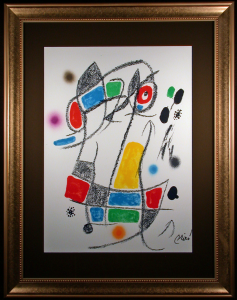 Maravillas con Variaciones Lithograph by Joan Miro Framed and Matted