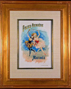 Folies Bergère Original Lithograph Framed and Matted