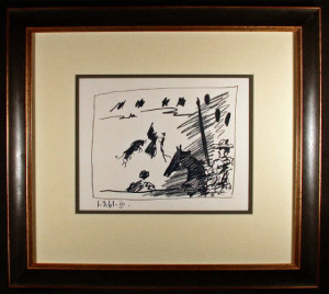 Jeu de Cape Original Lithograph by Pablo Picasso Framed and Matted