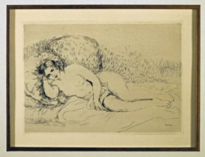 Original Etching Renoir Couchee Tournee Gauche