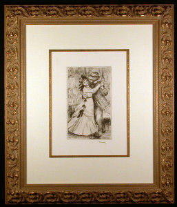 La danse à la compagne Renoir Etching Framed and Matted