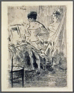 Dancers in the Dressing Room Original Etching by Jean-Louis Forain