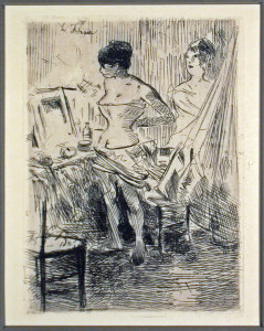 Dancers in Their Dressing Room Original Etching by Jean-Louis Forain