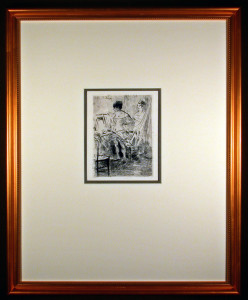 Dancers in Their Dressing Room Original Etching by Jean-Louis Forain Framed and Matted